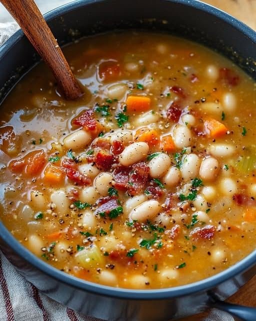 Rustic White Bean and Bacon Soup (Hearty, Cozy & Timeless)