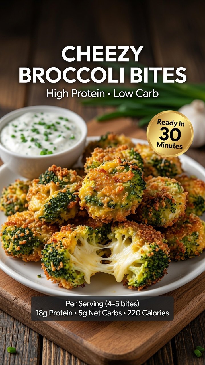 High-Protein Cheesy Broccoli Bites