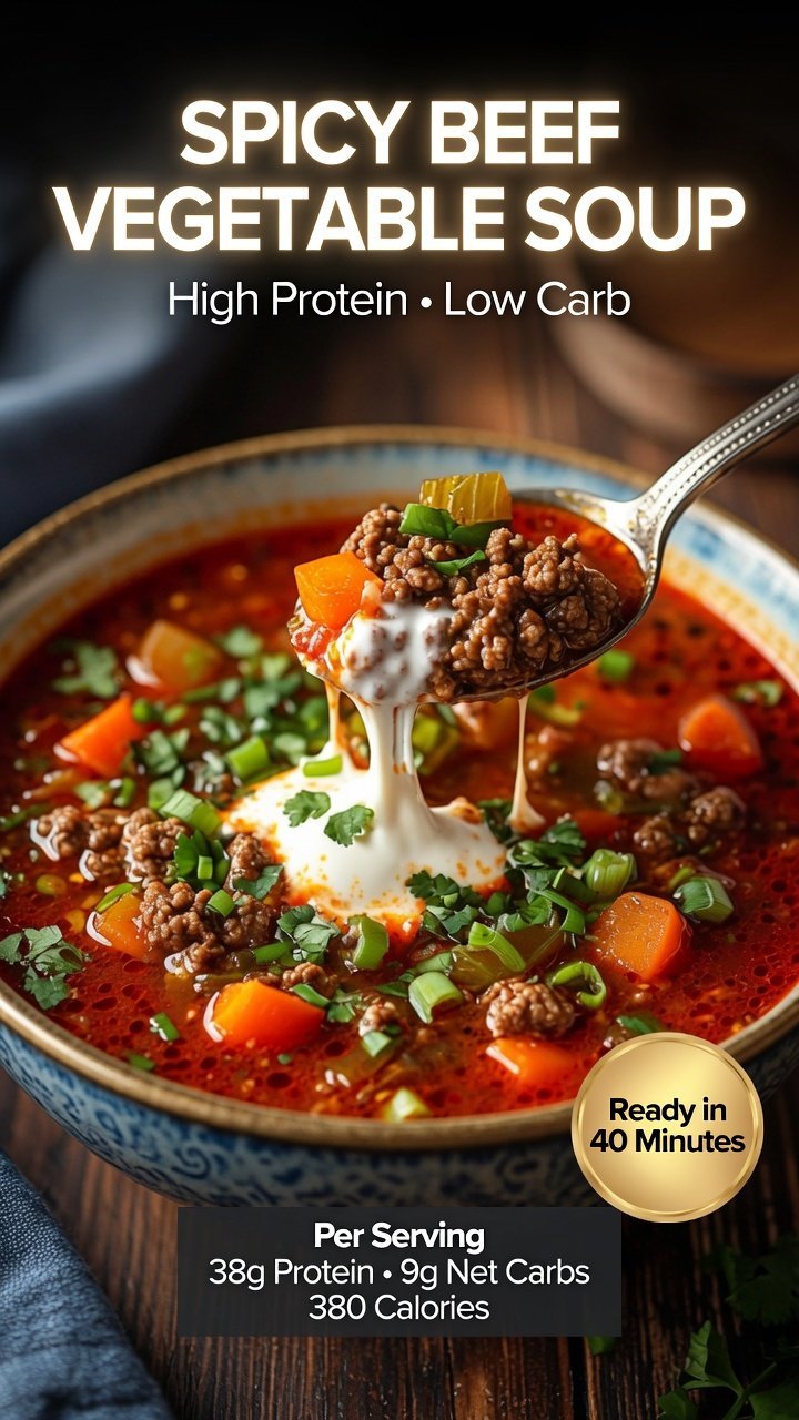 High-Protein Spicy Beef Vegetable Soup