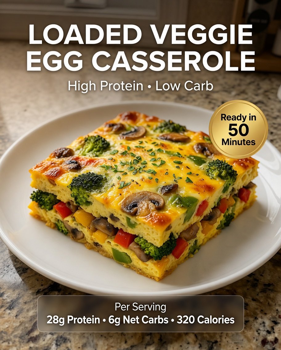 High-Protein Loaded Veggie Egg Casserole