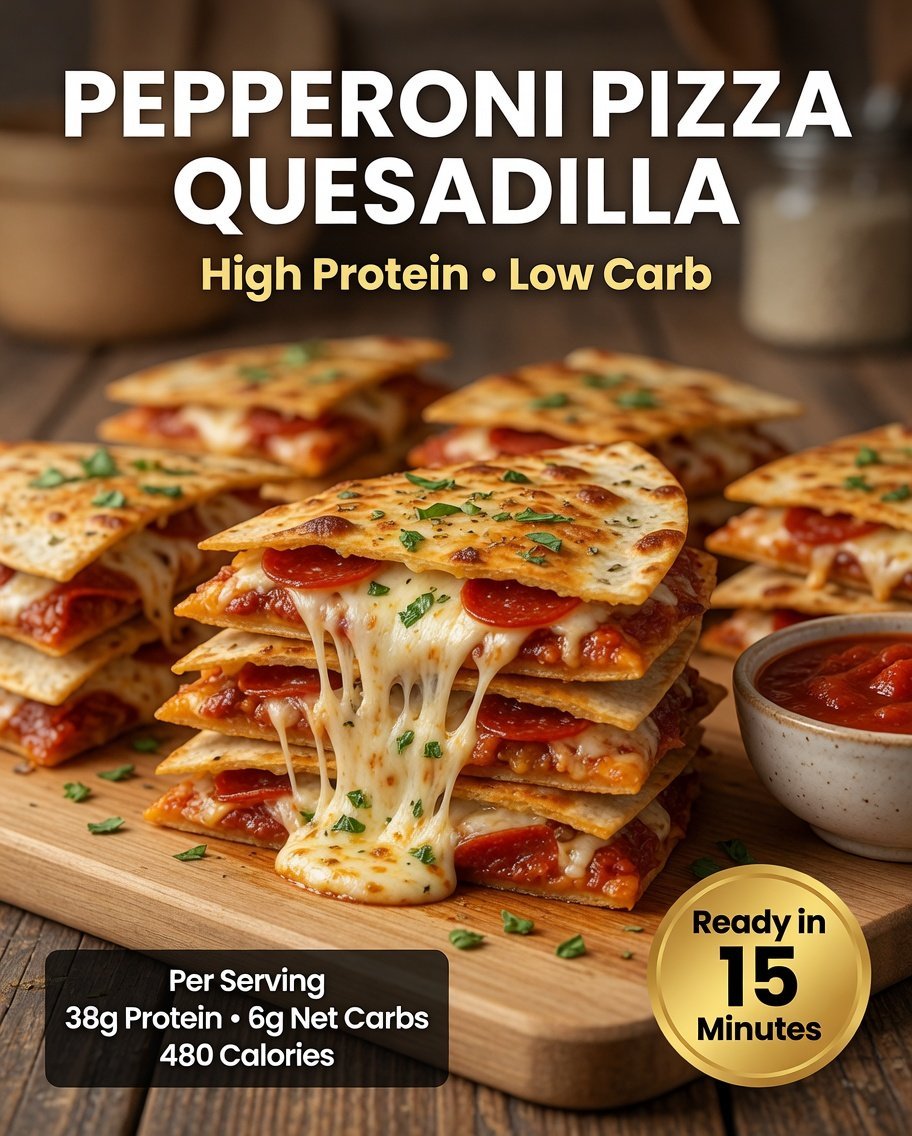 High-Protein Pepperoni Pizza Quesadilla