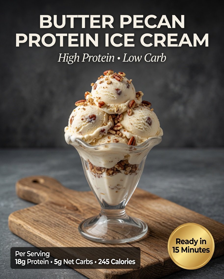 High-Protein Butter Pecan Ice Cream