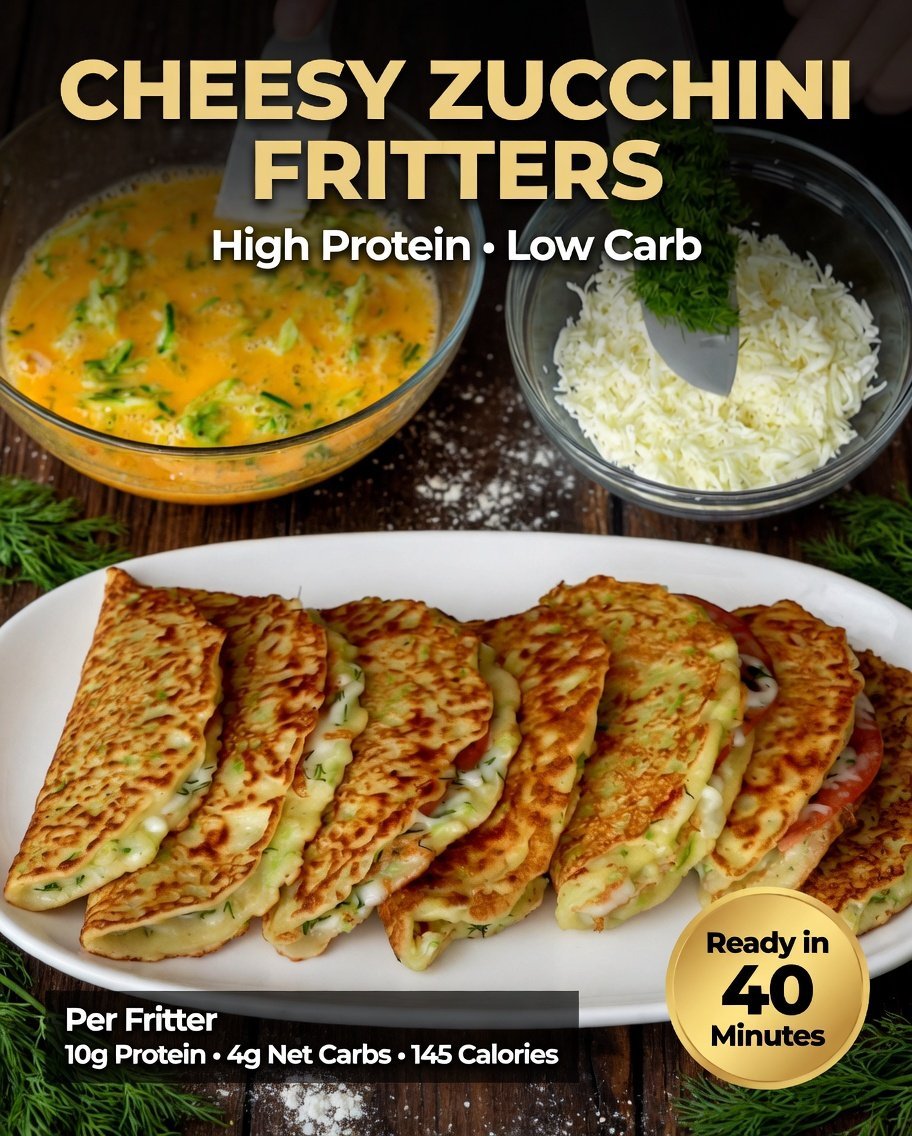 High-Protein Cheesy Zucchini Fritters