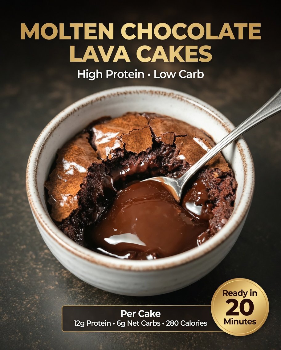 High-Protein Molten Chocolate Lava Cakes