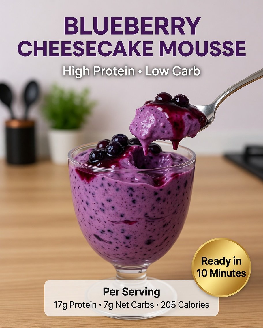 High-Protein Blueberry Cheesecake Mousse