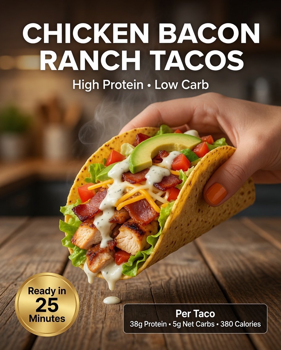 High-Protein Chicken Bacon Ranch Tacos