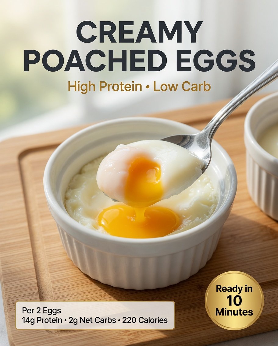 High-Protein Creamy Poached Eggs in Ramekins