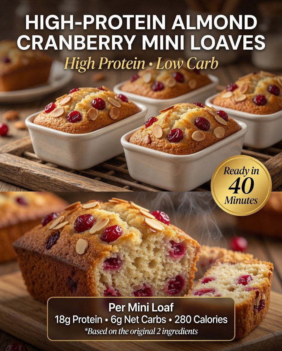 High-Protein Almond Cranberry Mini Loaves
