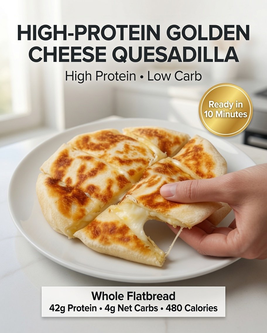 High-Protein Golden Cheese Quesadilla / Flatbread