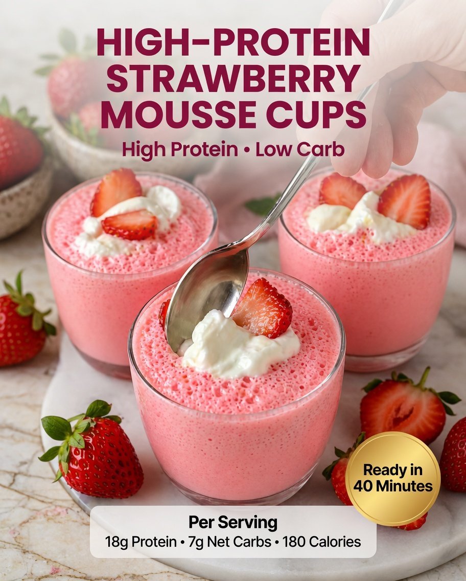High-Protein Strawberry Mousse Cups