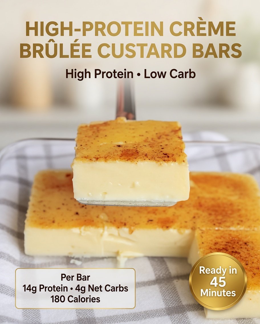 High-Protein Crème Brûlée Custard Bars