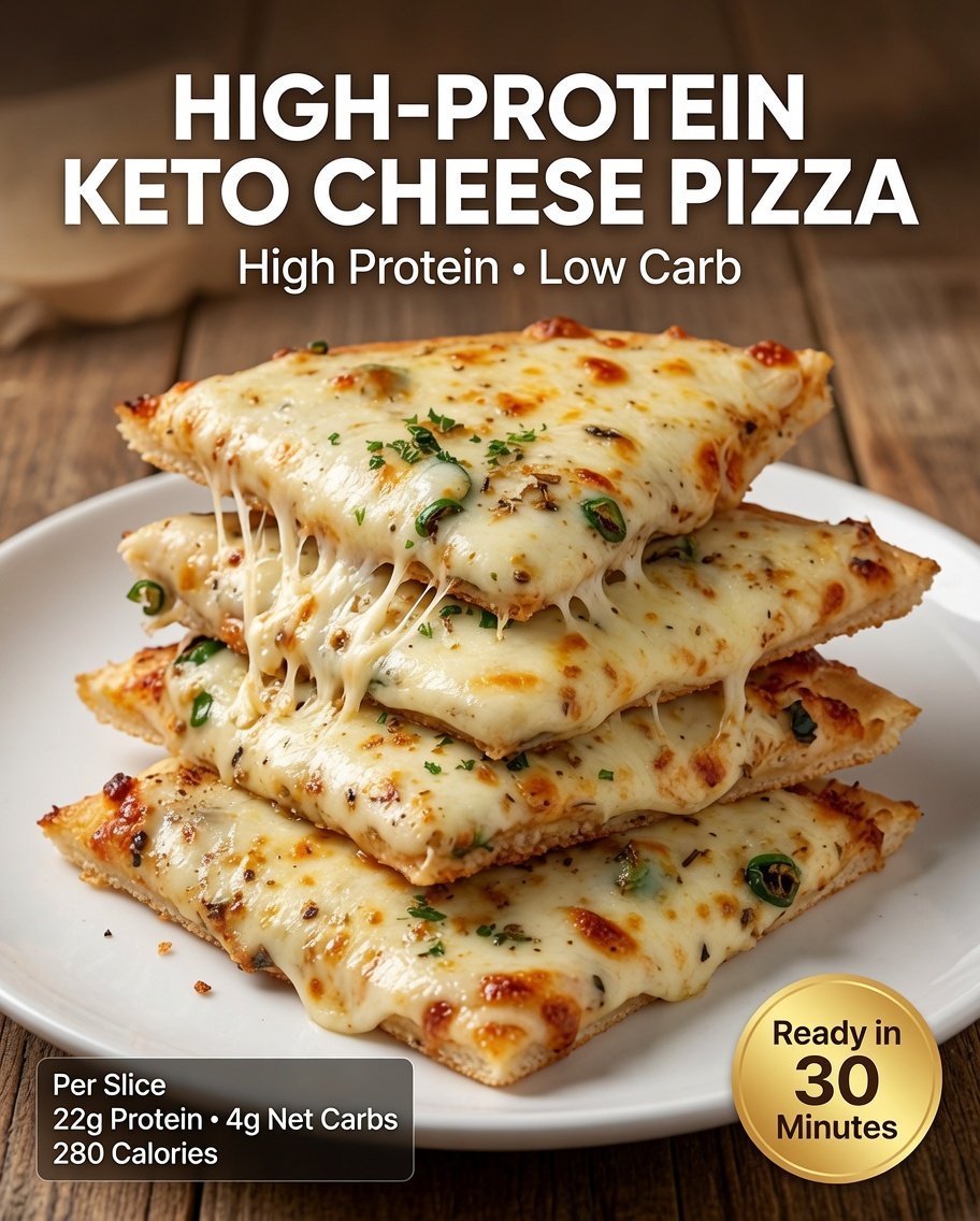 High-Protein Keto Cheese Pizza Slices