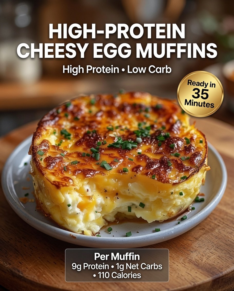 High-Protein Cheesy Egg Muffins