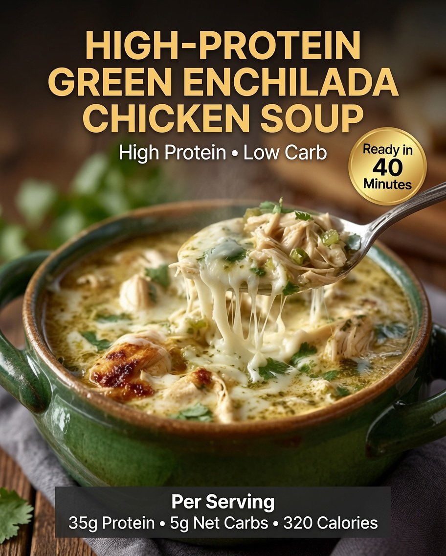 High-Protein Green Enchilada Chicken Soup
