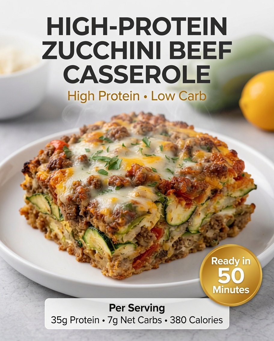 High-Protein Zucchini Beef Casserole