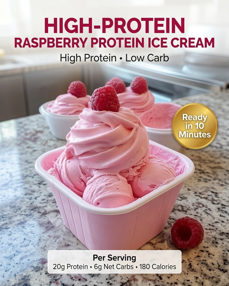 High-Protein Raspberry Protein Ice Cream