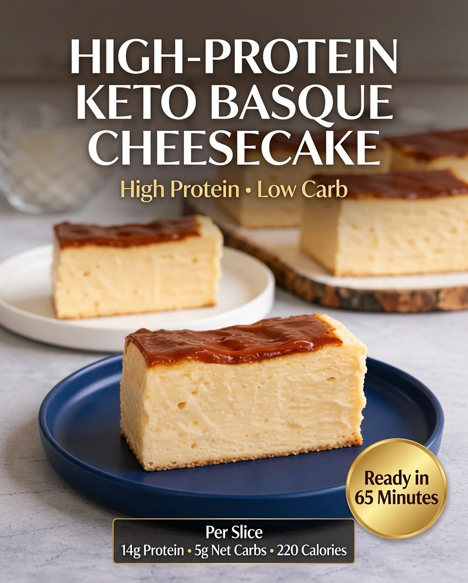 High-Protein Keto Basque Cheesecake