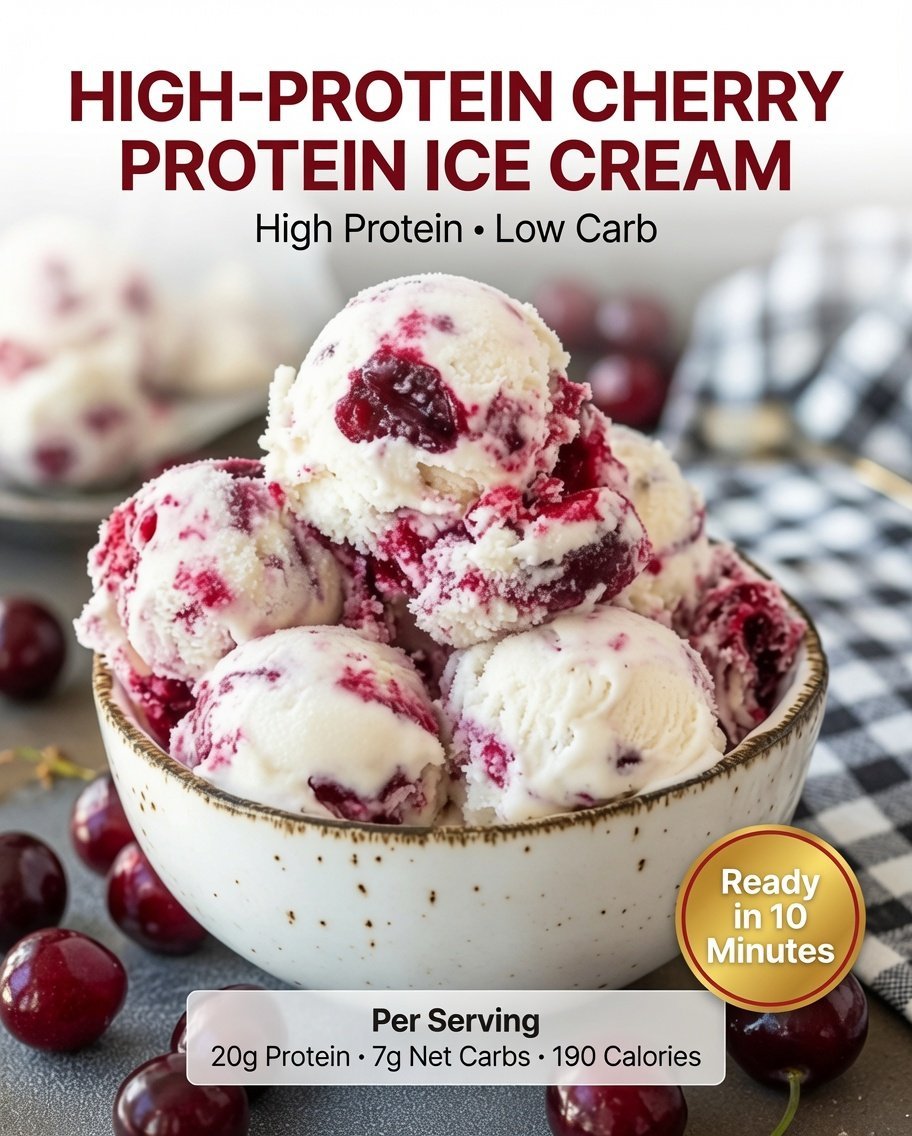 High-Protein Cherry Protein Ice Cream
