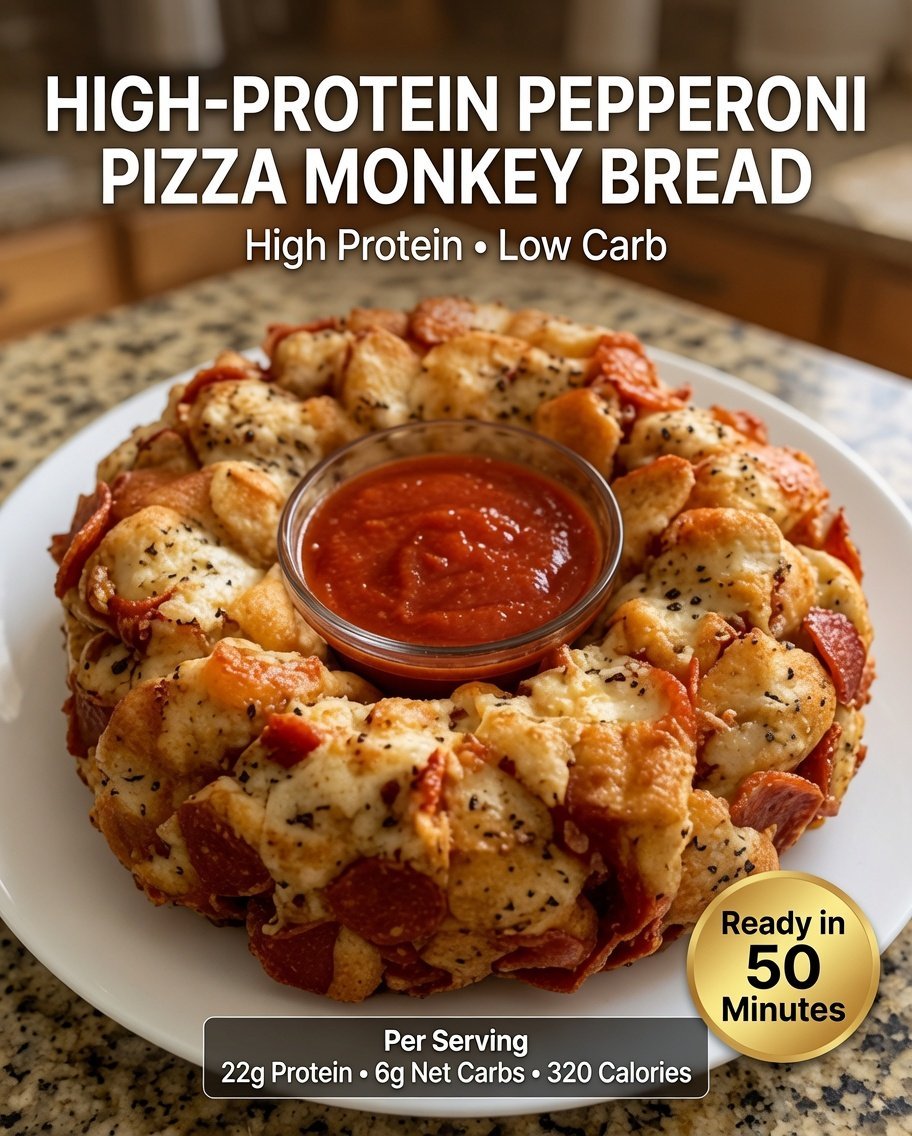High-Protein Pepperoni Pizza Monkey Bread