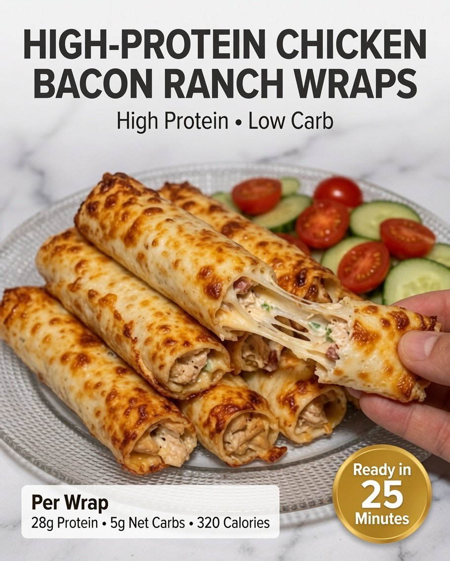 High-Protein Chicken Bacon Ranch Wraps