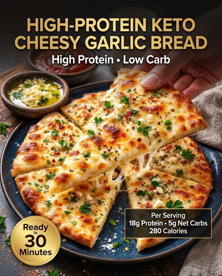 High-Protein Keto Cheesy Garlic Bread