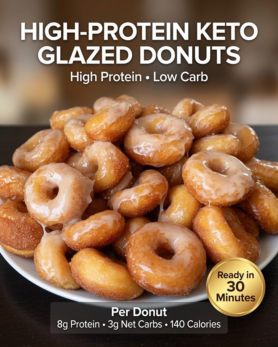 High-Protein Keto Glazed Donuts