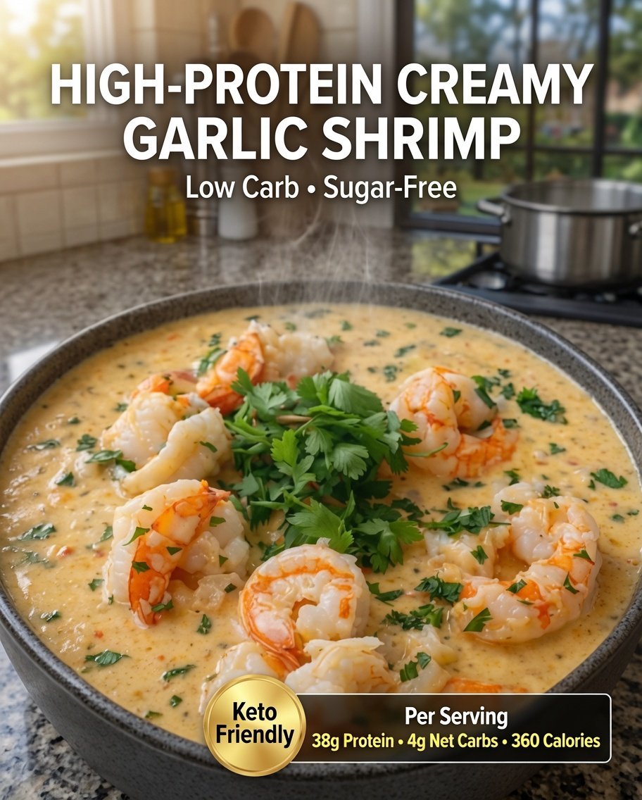 High-Protein Creamy Garlic Shrimp