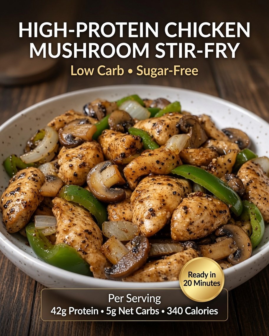 High-Protein Chicken Mushroom Stir-Fry