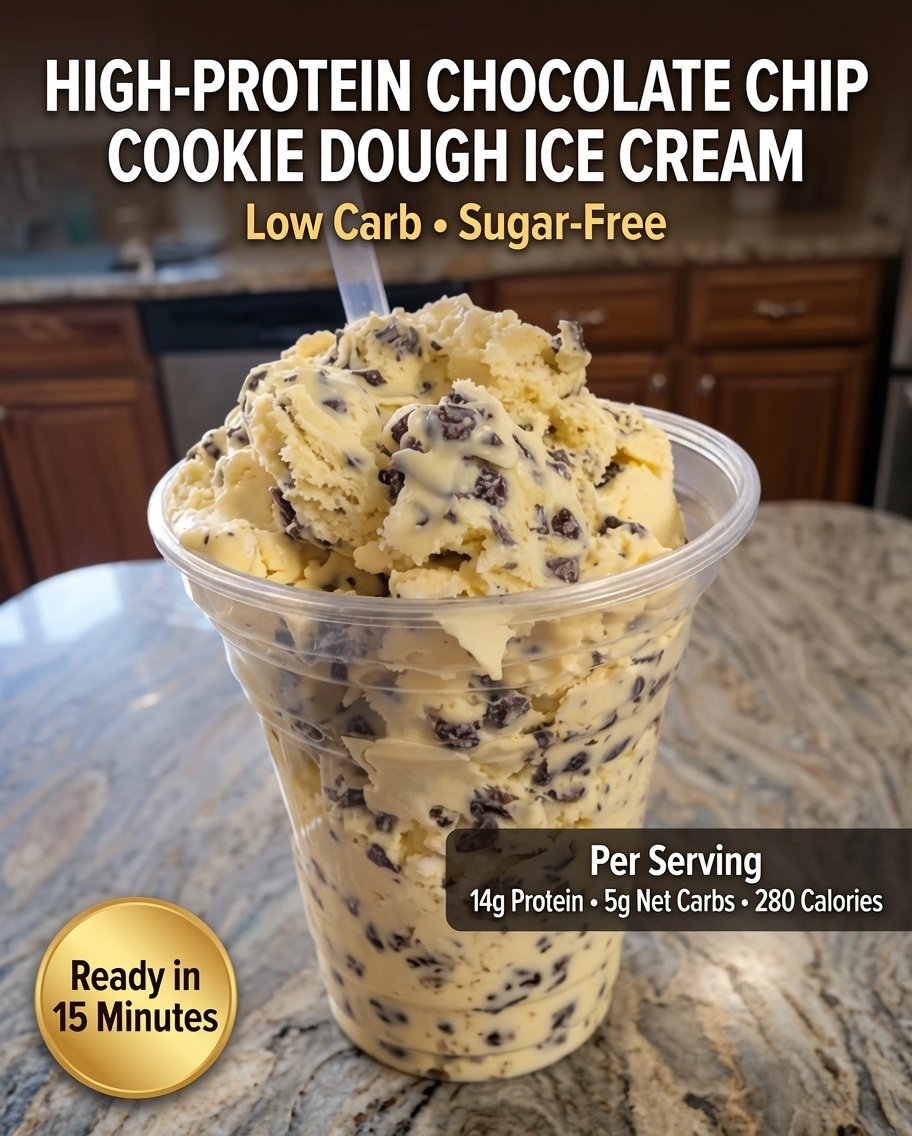High-Protein Chocolate Chip Cookie Dough Ice Cream