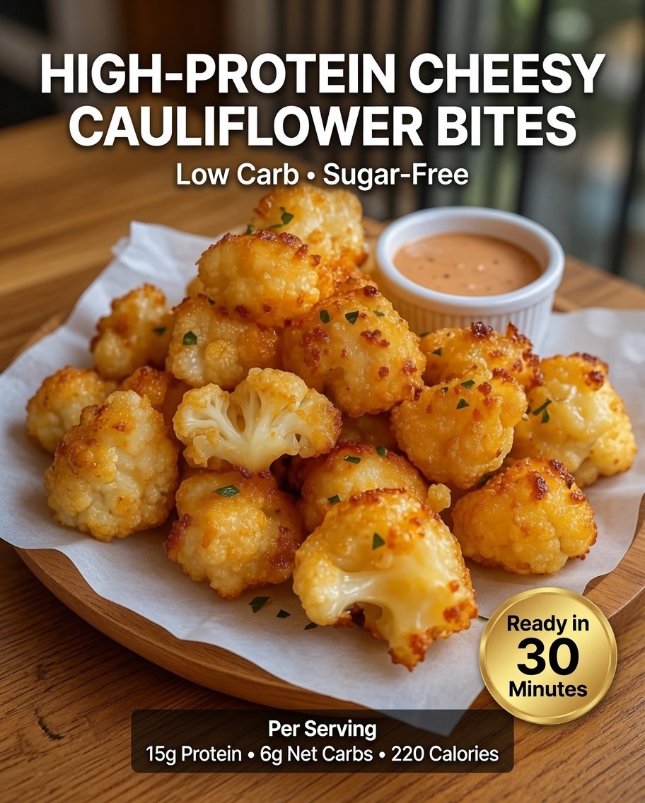 High-Protein Cheesy Cauliflower Bites