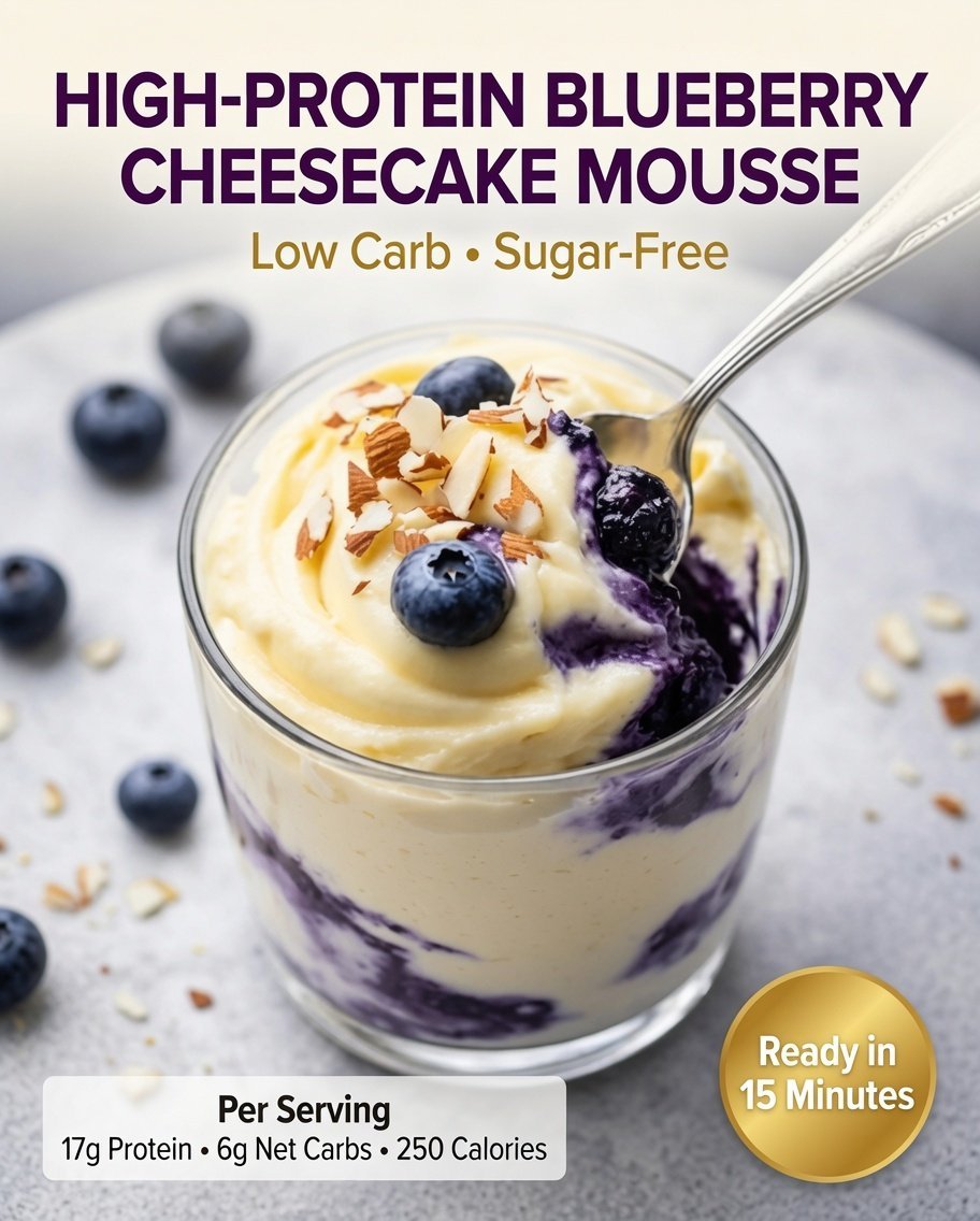 High-Protein Blueberry Cheesecake Mousse