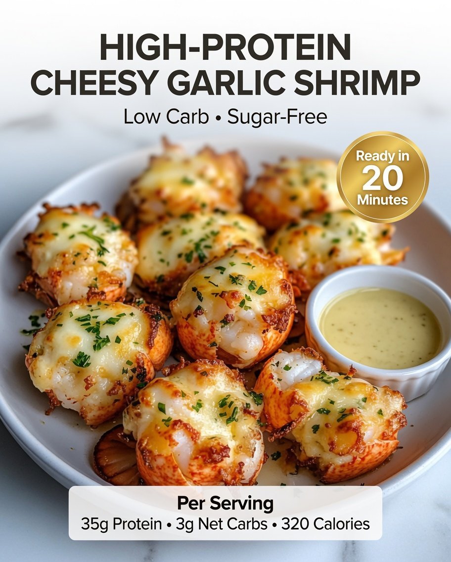 High-Protein Cheesy Garlic Shrimp