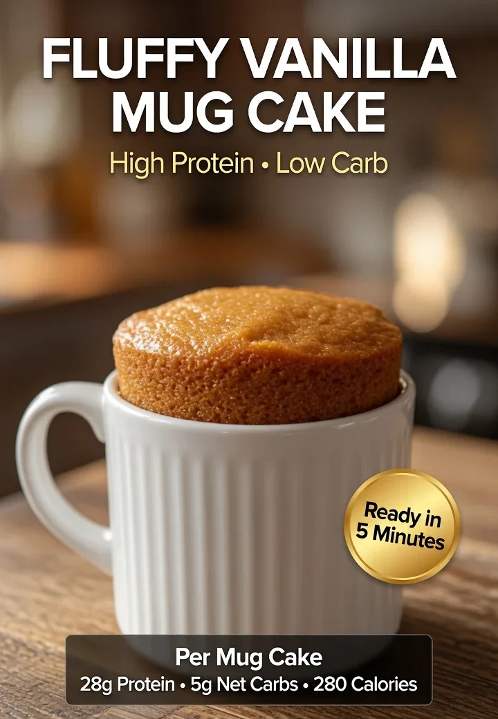 High-Protein Fluffy Vanilla Mug Cake