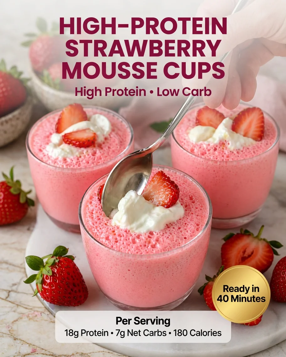 High-Protein Strawberry Mousse Cups
