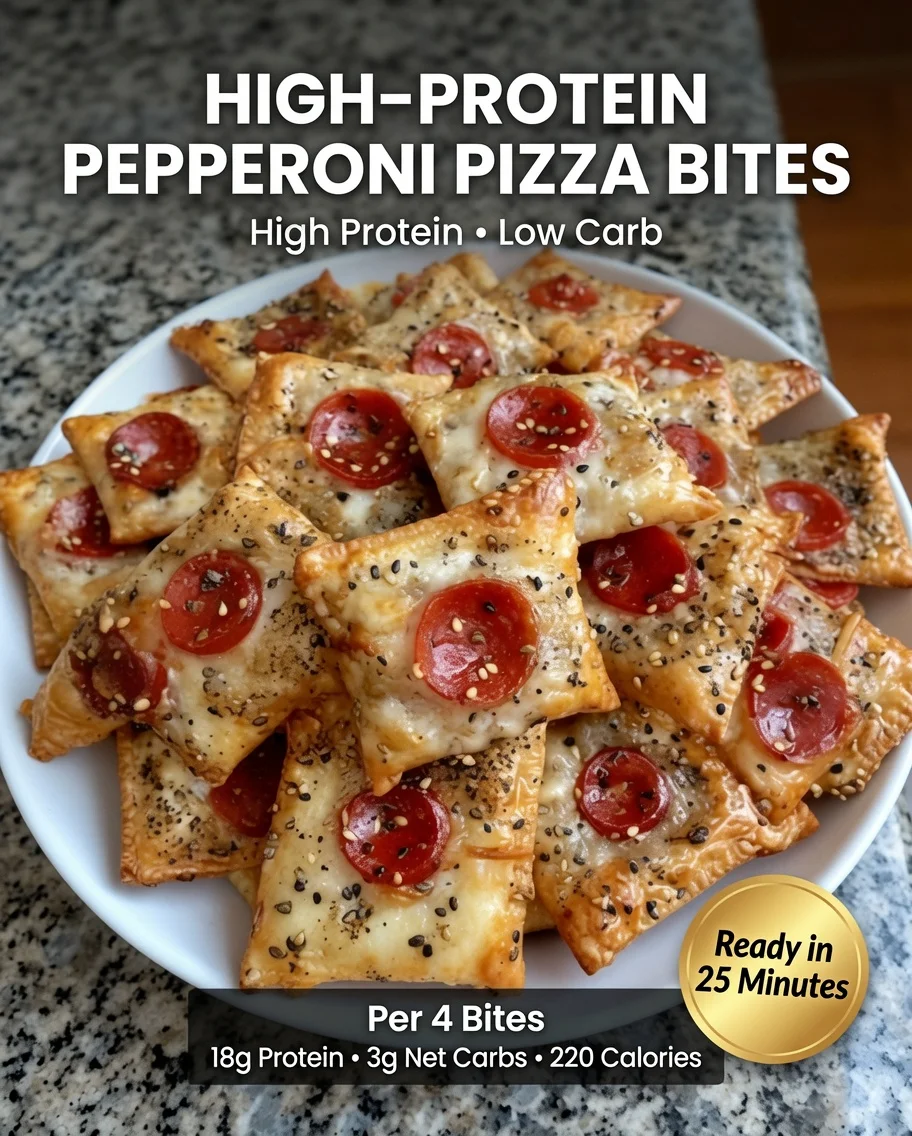 High-Protein Pepperoni Pizza Bites