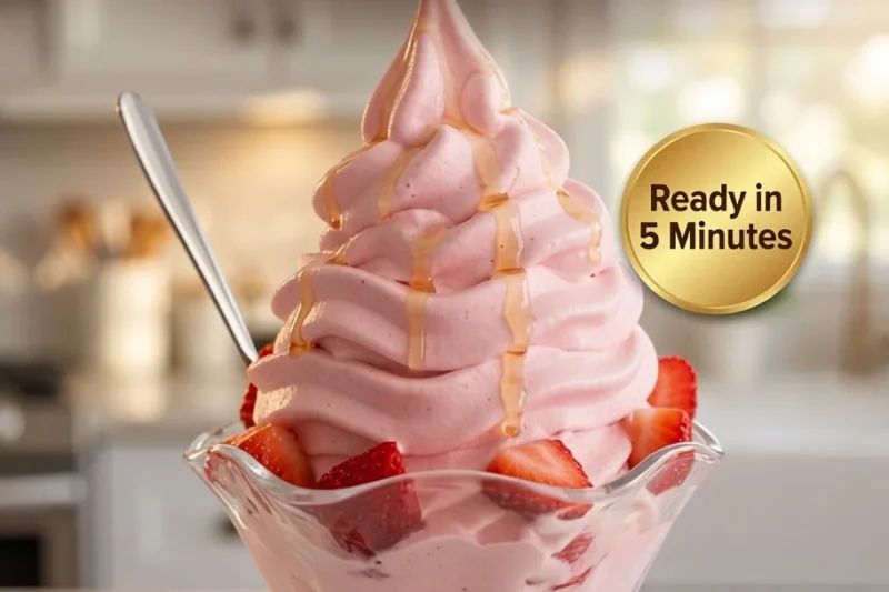 High-Protein Strawberry Soft Serve