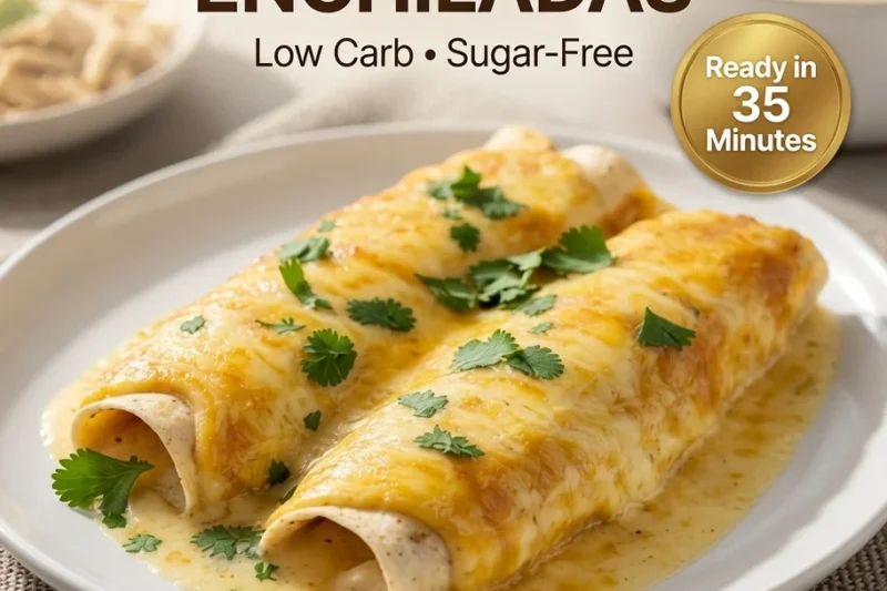 High-Protein Creamy Chicken Enchiladas