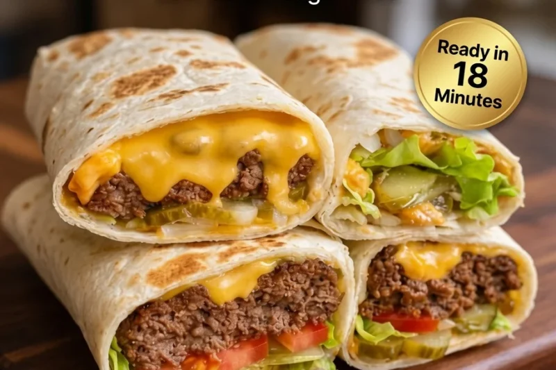 High-Protein Cheeseburger Wraps